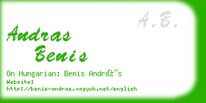 andras benis business card